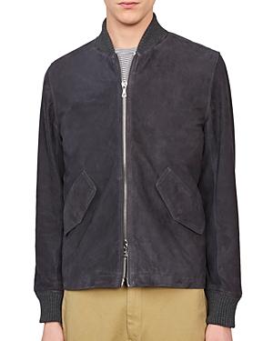 Officine Generale Mael Suede Regular Fit Bomber Jacket