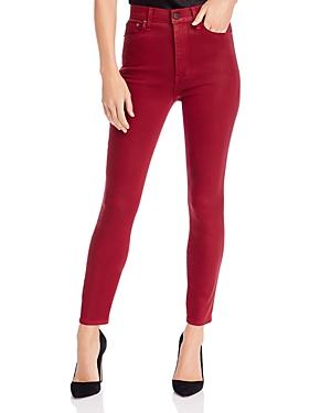 Alice + Olivia Good High-rise Coated Skinny Jeans In Bordeaux