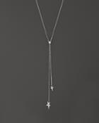 Kc Designs Diamond Double Star Drop Necklace In 14k White Gold