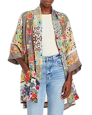 Johnny Was Catalina Mixed Print Silk Kimono