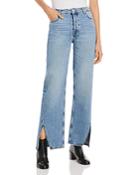 Free People Long Lines Slit Straight Jeans In Vintage