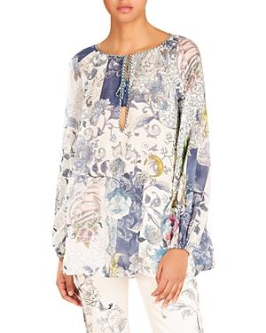Etro Printed Keyhole Blouse