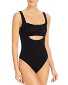 Karla Colletto Zadie Ruched Cutout One Piece Swimsuit