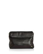 Halston Heritage Tina Double-flap Convertible Leather Clutch
