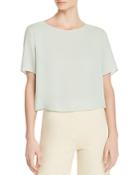 Theory Silk Easy Woven Cropped Tee