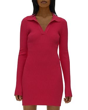 Helmut Lang Collared Rib Knit Mini Dress