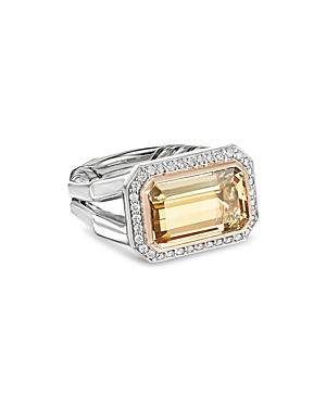 David Yurman Novella Statement Ring With Champagne Citrine, Diamonds & 18k Rose Gold