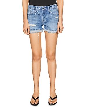 Frame Le Grand Garcon Denim Shorts In Montgrove Rips