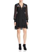 Nanette Lepore Fly Free Embroidered Silk Dress