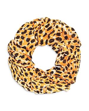 Ganni Animal Print Crepe Scrunchie
