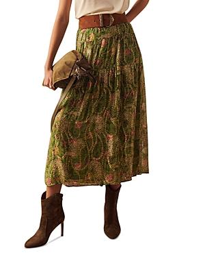 Ba & Sh Raya Tiered Midi Skirt