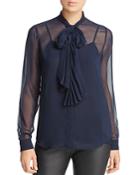 Michael Michael Kors Sheer Tie Neck Blouse