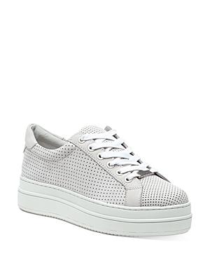 J/slides Women's Nancee Perforated Nubuck Leather Platform Sneakers