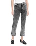 7 For All Mankind High Waisted Cropped Straight Jeans In Lv Felix