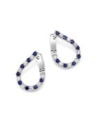 Bloomingdale's Sapphire & Diamond Drop Earrings In 14k White Gold - 100% Exclusive