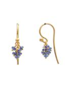 Gurhan 24k Yellow Gold Boucle Blue Sapphire Bead Cluster Drop Earrings