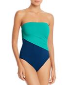 Lauren Ralph Lauren Glamour Color-block Bandeau One Piece Swimsuit