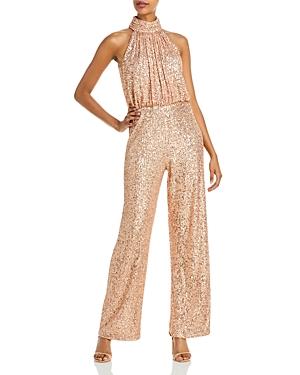 Eliza J Sequin Mock Neck Jumpsuit