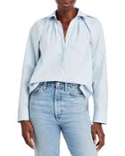 Rebecca Taylor Ruched Raglan Cotton Shirt