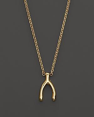 Zoe Chicco 14k Yellow Gold Small Wishbone Necklace, 16