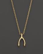 Zoe Chicco 14k Yellow Gold Small Wishbone Necklace, 16