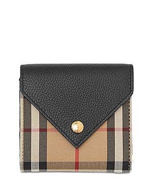 Burberry Vintage Check & Leather Trifold Wallet