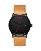 Mvmt Classic Black Tan Leather Strap Watch, 45mm