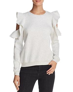Rebecca Minkoff Gracie Ruffled Cold-shoulder Sweatshirt