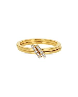Moon & Meadow 14k Yellow Gold Diamond Double Stack Ring
