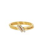 Moon & Meadow 14k Yellow Gold Diamond Double Stack Ring