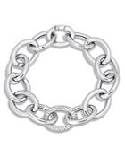 Alberto Amati Sterling Silver Diamond Oval Link Chain Bracelet