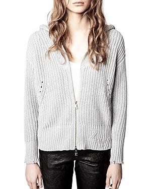 Zadig & Voltaire Moore Hooded Zip Up Sweater