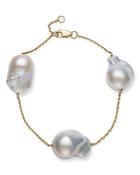Bloomingdale's Baroque Cultured Freshwater Pearl Station Bracelet In 14k Yellow Gold - 100% Exclusive