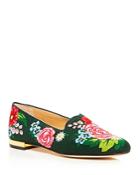 Charlotte Olympia Rose Garden Embroidered Smoking Slippers