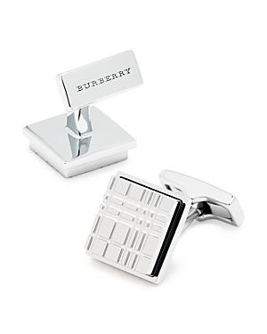 Burberry Engraved Check Square Cufflinks