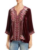 Johnny Was Valmere Embroidered Velvet Tunic