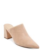 Marc Fisher Ltd. Women's Zivon Suede Pointed Toe Block Heel Mules