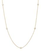 Diamond Station Necklace In 14k Yellow Gold, 0.50 Ct. T.w.