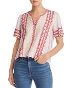 Johnny Was Camille Embroidered Linen Top