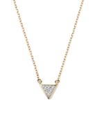 Adina Reyter 14k Yellow Gold Super Tiny Pave Diamond Triangle Necklace, 15