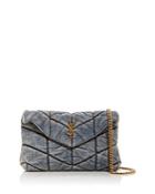 Saint Laurent Puffer Toy Quilted Denim Crossbody