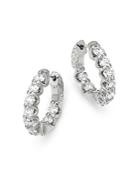 Bloomingdale's Diamond Inside Out Mini Hoop Earrings In 14k White Gold, 2.40 Ct. T.w. - 100% Exclusive