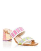 Sophia Webster Women's Celia Woven Block Heel Slide Sandals