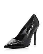 Charles David Women's Caleesi Pointed Toe Snake-embossed Leather High-heel Pumps