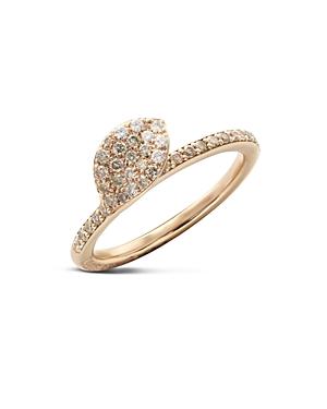 Pasquale Bruni 18k Rose Gold Secret Garden Single Petal Pave Diamond Ring