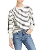 Sjyp Striped Embroidered-sleeve Sweater