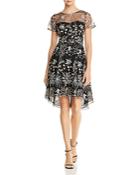 Adrianna Papell Embroidered Tulle Dress