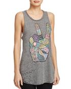 Chaser Patterned Peace Sign Tank Top