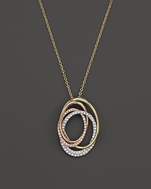 Diamond Circles Pendant Necklace In 14k White, Yellow And Rose Gold, .40 Ct. T.w.