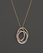 Diamond Circles Pendant Necklace In 14k White, Yellow And Rose Gold, .40 Ct. T.w.
